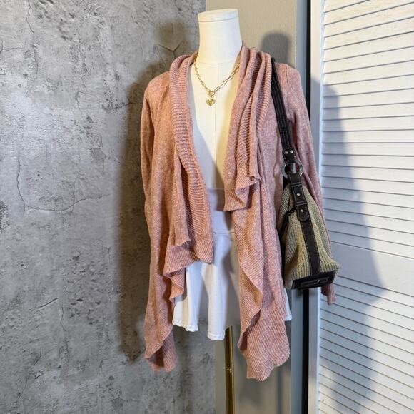 Pink Boho Open Front Cardigan - Picture 3 of 5